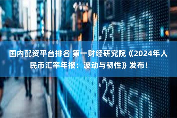 国内配资平台排名 第一财经研究院《2024年人民币汇率年报：波动与韧性》发布！